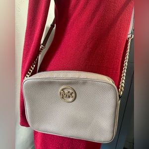 Michael Kors fulton pebble leather crossbody tan bag